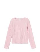 Nkfsilma Ls Slim Short Top Tops T-shirts Long-sleeved T-Skjorte Pink Name It