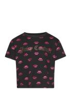 Luxe Crown Print Ss Boxy Tee Tops T-Kortærmet Skjorte Black Juicy Couture