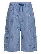 Striped Pocket Shorts W. Embroidery Bottoms Shorts Blue Copenhagen Colors