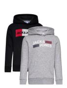 Jjecorp Logo Sweat Hood 2Pk Mp Noos Jnr Tops Sweatshirts & Hoodies Hoodies Multi/patterned Jack & J S