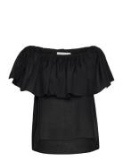 Cmmolly-Blouse Tops Blouses Short-sleeved Black Copenhagen Muse