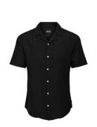 Onscaiden Life Ss Solid Resort Linennoos Tops Shirts Short-sleeved Black ONLY & SONS