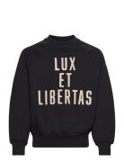 D1. Luxe C-Neck Tops Sweatshirts & Hoodies Sweatshirts Black GANT