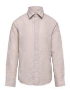 Jjelinen Blend Shirt Ls Sn Jnr Tops Shirts Long-sleeved Shirts Beige Jack & J S