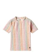 Swim T-Shirt S/S Jackie Swimwear Uv Clothing Uv Tops Multi/patterned Wheat