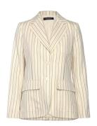 Striped Cotton-Blend Blazer Blazers Single Breasted Blazers Cream Lauren Ralph Lauren