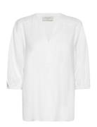 Fqlava-Blouse Tops Blouses Short-sleeved White FREE/QUENT