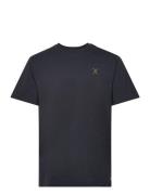 Cross Logo Organic Tee Tops T-Kortærmet Skjorte Navy Clean Cut Copenhagen