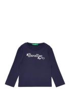 T-Shirt L/S Tops T-shirts Long-sleeved T-Skjorte Navy United Colors Of Benetton