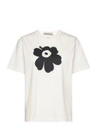 Erna Ii Unikko Placement Tops T-shirts & Tops Short-sleeved White Marimekko