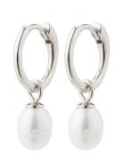 Berthe Recycled Pearl Hoop Earrings Accessories Jewellery Earrings Hoops Silver Pilgrim