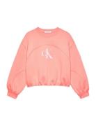 Iridescent Ck Logo Cn Sweatshirt Tops Sweatshirts & Hoodies Sweatshirts Coral Calvin Klein