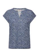 Fqviva-Tee Tops T-shirts & Tops Short-sleeved Blue FREE/QUENT