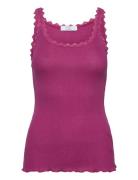 Cc Heart Poppy Silk Lace Camisole Tops T-shirts & Tops Sleeveless Purple Coster Copenhagen