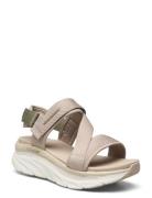 Womens Relaxed Fit D'lux Walker - Kind Mind Shoes Summer Shoes Platform Sandals Beige Skechers