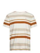 Calton Striped Tee Tops T-Kortærmet Skjorte Cream Clean Cut Copenhagen