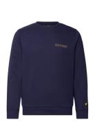 Collegiate Sweatshirt Tops Sweatshirts & Hoodies Sweatshirts Navy Lyle & Scott