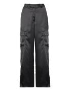 Robincras Pants Bottoms Trousers Wide Leg Black Cras