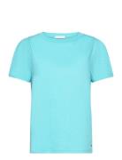 T-Shirt With Pleats Tops T-shirts & Tops Short-sleeved Blue Coster Copenhagen