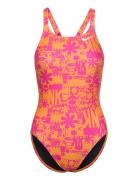 Nike Fast Back Piece Hydrastrong Multi Print Badedragt Badetøj Multi/patterned NIKE SWIM