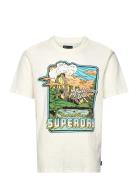 Neon Travel Graphic Loose Tee Tops T-Kortærmet Skjorte White Superdry