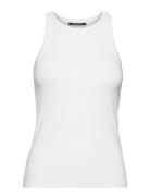 Katybb Rib Tank Top Tops T-shirts & Tops Sleeveless White Bruuns Bazaar