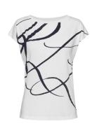 Logo-Print Cotton-Blend Top Tops T-shirts & Tops Short-sleeved White Lauren Ralph Lauren