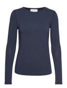 18 The Modal Blouse Tops T-shirts & Tops Long-sleeved Navy My Essential Wardrobe