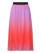 Plissé Skirt In Dip Dye Knælang Nederdel Pink Coster Copenhagen