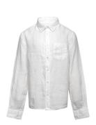 Reg. Linen Ls Bd Shirt Tops Shirts Long-sleeved Shirts White GANT