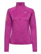 Nb Heat Grid Half Zip Sport Sweatshirts & Hoodies Fleeces & Midlayers Pink New Balance
