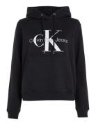 Core Monologo Hoodie Tops Sweatshirts & Hoodies Hoodies Black Calvin Klein Jeans