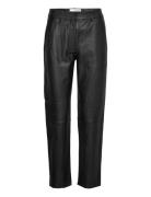 Slfmarie Mw Leather Pants B Noos Bottoms Trousers Leather Leggings-Bukser Black Selected Femme