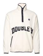 Jay Zip Fleece Sweatshirt Tops Sweatshirts & Hoodies Fleeces & Midlayers Cream Double A By Wood Wood