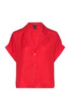 Shirt Lillie Short Sleeve Tops Shirts Short-sleeved Red Lindex