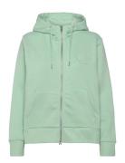 Reg Tonal Shield Zip Hoodie Tops Sweatshirts & Hoodies Hoodies Green GANT