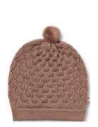 Knitted Hat Ezel Accessories Headwear Hats Beanie Pink Wheat