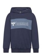 Hmlatlas Hoodie Sport Sweatshirts & Hoodies Hoodies Blue Hummel