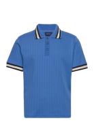 Dropped Needle Ss Pique Tops Knitwear Short Sleeve Knitted Polos Blue GANT