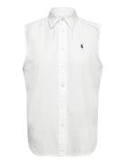Cotton Oxford Sleeveless Shirt Tops Shirts Short-sleeved White Polo Ralph Lauren