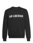 Hk Logo Regular Crewneck Designers Sweatshirts & Hoodies Sweatshirts Black HAN Kjøbenhavn