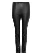 Carpapaya Faux Leath Slit Legging Cc Otw Bottoms Trousers Leather Leggings-Bukser Black ONLY Carmakoma