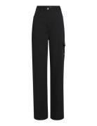 Stretch Twill High Rise Straight Bottoms Trousers Cargo Pants Black Calvin Klein Jeans