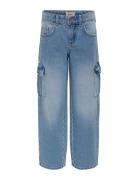 Kogharmony Wide Cargo Carrot Pim Noos Bottoms Jeans Wide Jeans Blue Kids Only