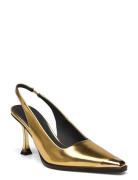 Eiffel, 1963 Metal Cap Sling Back Shoes Heels Pumps Sling Backs Gold STINE GOYA