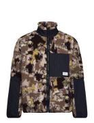 Over D Jaquard Sherpa Jacket - G Tops Sweatshirts & Hoodies Fleeces & Midlayers Brown Knowledge Cotton Apparel