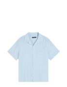 Linen Melange Ss Reg Shirt Designers Shirts Short-sleeved Blue J. Lindeberg