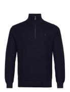 Mesh-Knit Cotton Quarter-Zip Sweater Tops Knitwear Half Zip Jumpers Navy Polo Ralph Lauren