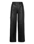 Tjw Daisy Lr Baggy Pleather Pant Bottoms Trousers Leather Leggings-Bukser Black Tommy Jeans