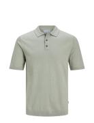 Jjeemil Knit Polo S/S Sn Tops Knitwear Short Sleeve Knitted Polos Green Jack & J S